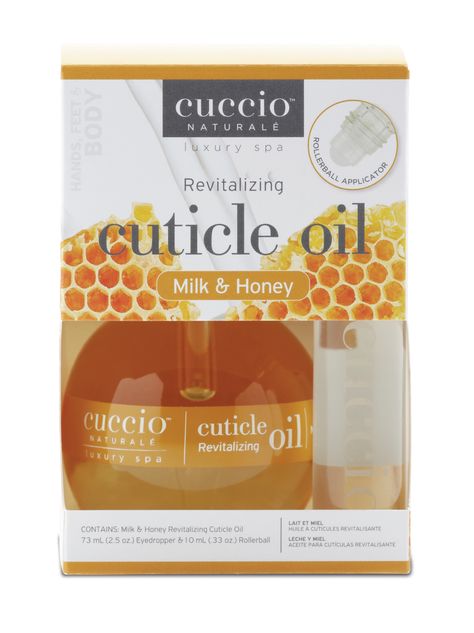 CUTICLE OIL DUO PACK -- Milk & Honey Item: CU-CNSC9402 Nourish cuticles and nails with soothing blends that are very light and non-greasy. Duo includes dropper (2.5 oz.) and roll-on (.33 oz.). #BurmaxCares Nail Care Kit, Nail Tek, Cuticle Remover, Body Spa, Milk Honey, Nail Cuticle, Safflower Oil, Baby Skin Care, Care Kit