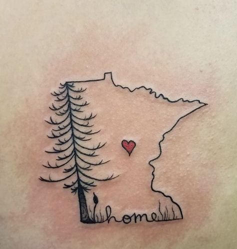 Tree Tattoo Simple, Minnesota Tattoo, Tattoos For Women Small Meaningful, Tattoo Tree, Pine Tree Tattoo, Tattoos For Women Half Sleeve, Tree Tattoo Designs, Tattoo Simple, Simple Tattoo