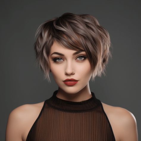 55 Trending Bixie Haircut Ideas for 2023 Bixie Haircut, Modern Bob Hairstyles, Choppy Haircuts, Haircut Pictures, Long Bob Haircuts, Edgy Hair, Hair Color And Cut, Haircuts For Fine Hair, Bob Haircut