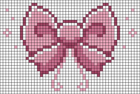 Alpha Pattern #20303 Preview added by neopets Coquette Alpha Pattern, Cute Alpha Patterns, Crochet Pixel Pattern, Ribbon Drawing, Grid Crochet, Pixel Grid, Crochet Grid, Hello Kitty Crochet, Graph Crochet