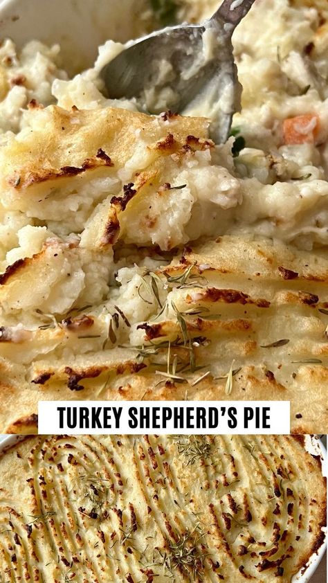 A creamy and rich Turkey Shepherd’s Pie is ready in less than 20 minutes. Because I used precooked white sauce, you just need to stir-fry chicken and frozen veggies. Then your dinner will be prepared. Turkey Shepherd's Pie, Turkey Shepherds Pie, Stir Fry Veggies, Baked Mashed Potatoes, Baked Carrots, Shepherds Pie Recipe, Potato Toppings, Easy Turkey, Cottage Pie