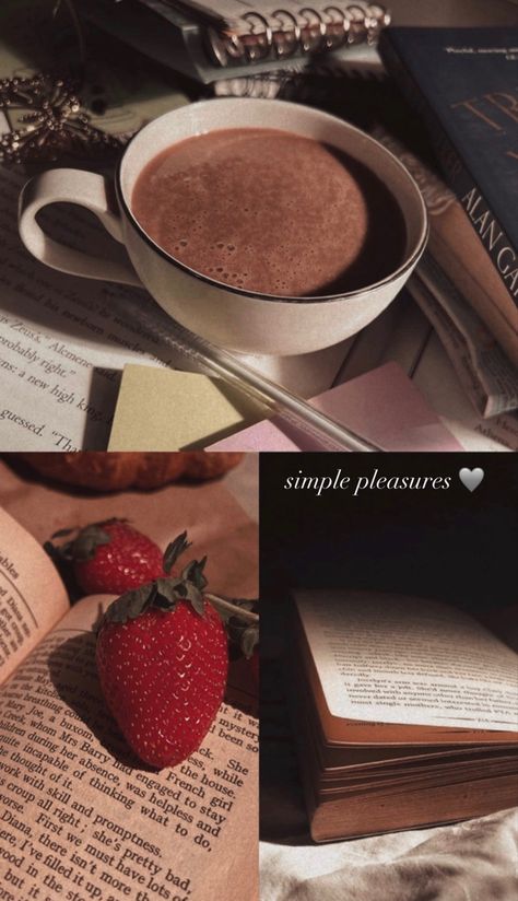 Book And Hot Chocolate Aesthetic, Strawberry And Chocolate Aesthetic, Chocolate Instagram Story Ideas, Hot Chocolate Instagram Story, Hot Chocolate Aesthetic, Insta Aesthetics, Aesthetic Ig Story, Strawberry Pictures, Ig Store