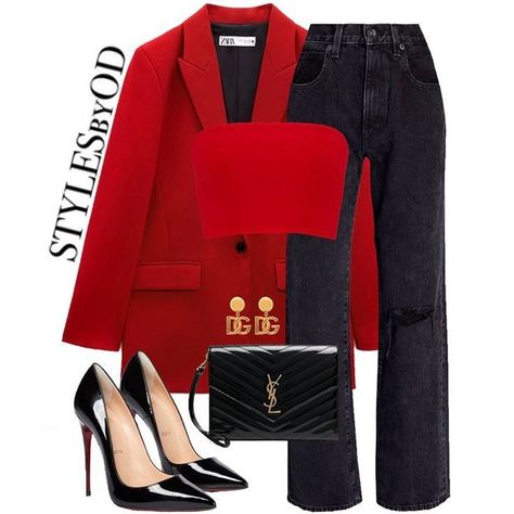 Red Inspired Outfits, Classy Streetwear, Bandeau Crop Top, Winter Fashion Outfits Casual, Chique Outfits, Classy Work Outfits, Business Outfit, Looks Chic, Fancy Outfits