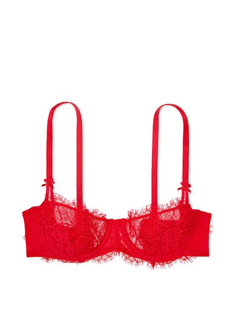 Buy Wicked Unlined Lace Balconette Bra - Order Bras online 5000005210 - Victoria's Secret Lace Balconette, Red Lace Bra, Red Bra, Cute Bras, Balcony Bra, Cute Lingerie, Unlined Bra, Romantic Lace, Balconette Bra