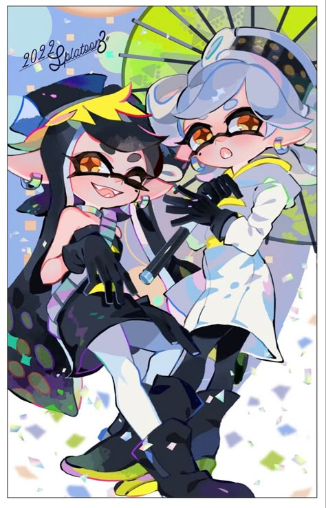 Splatoon Squid Sisters, Marie Splatoon, Callie Marie, Splatoon Idols, Splatoon Squid, Nintendo Splatoon, Callie And Marie, Splatoon Fanart, Squid Sisters