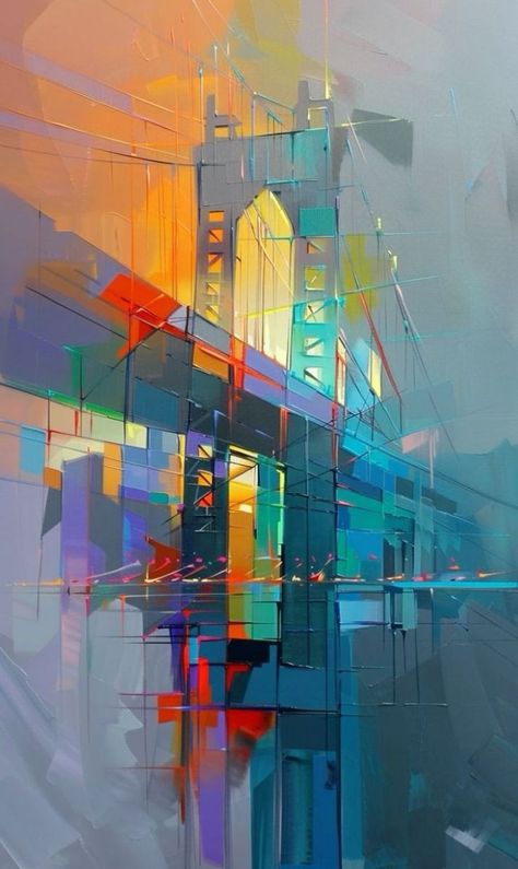 Abstract Art Images, Acrylic Art Projects, Skyline Painting, Need To, Abstract City, Modern Art Paintings Abstract, Architecture Painting, Art Gallery Wallpaper, Building Art