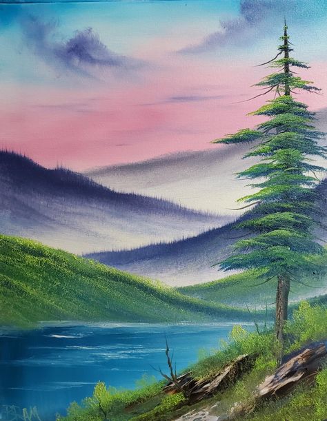 Painting Ideas Landscape Acrylic, Simple Scenery Painting Landscapes, Island Painting Ideas, Lukisan Manusia Dengan Alam Sekitar, Nature Watercolor Paintings Easy, Naturalisme Art, Painting With Crayons, Colour Pencil Art Landscapes, Beautiful Scenery Drawing