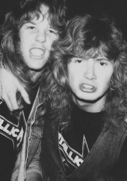 James Hetfield and Dave Mustaine Jason Newsted, Robert Trujillo, Cliff Burton, Dave Mustaine, John Bonham, Kirk Hammett, Musica Rock, James Hetfield, Heavy Metal Music