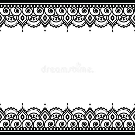 Photo about Vector border ornament - orient traditional style on white. Illustration of black, element, india - 60202314 Mandela Drawing, Indian Henna Tattoo, Indian Henna Designs, Henna Tattoo Design, Henna Mandala, Indian Henna, Mehndi Style, Anklet Tattoos, Marquesan Tattoos