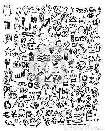 Hand Doodle Business Doodles Stock Images - Image: 33982694 Hand Drawn Doodles, Stick Poke Tattoo, Notebook Doodles, Notebook Drawing, Sharpie Tattoos, Hand Doodles, Graffiti Doodles, Doodle Pages, Doodle Tattoo