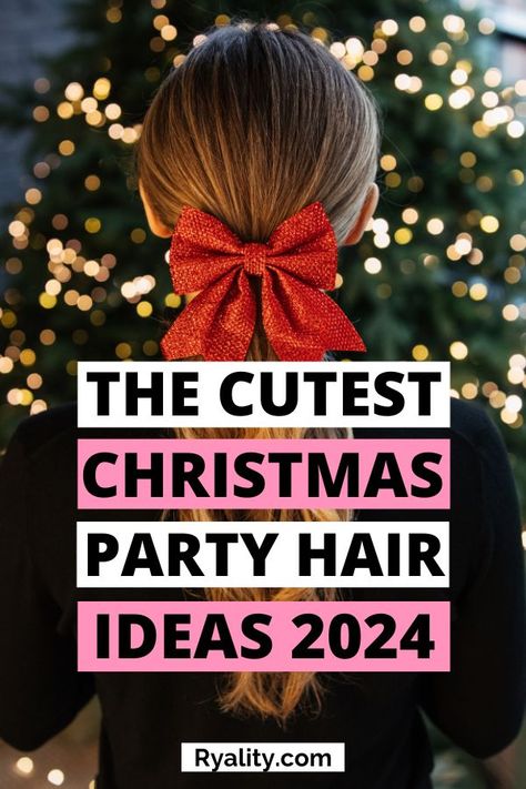 Love these cute hairstyles for christmas Cute Hairstyles For Christmas, Dinner Hairstyles, Hairstyles For Christmas, Christmas Party Hair, Christmas Hair Ideas, Simple Elegant Hairstyles, Holiday Hairstyles Easy, Easy Christmas Party, Elf Hair