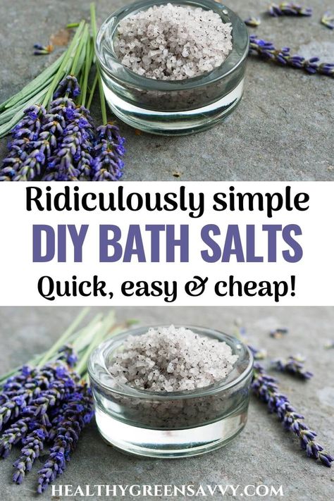 DIY bath salts are *insanely* easy to make. This simplified bath salt recipe involves nothing more than mixing some epsom salts with your favorite essential oils. Never buy overpriced bath salts again! Homemade bath salts make wonderful (and inexpensive) gifts, too. #DIYbathsalts #bathsalts #homemadegifts #homemade Bath Salts Diy Recipes, Bath Salt Recipe, Homemade Bath Salts Recipe, Diy Bath Salts, Diy Bath Salt, Homemade Bath Salts, Bath Salts Recipe, Diy Gifts To Make, Bath Salts Diy