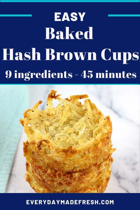 Cheesy and crispy hash browns baked to a golden brown are perfect for your next breakfast! These Baked Hash Brown Cups will go with anything you have prepared. Baked Hashbrowns, Ebelskiver Recipe, Hash Brown Cups, Breakfast Catering, Savory Breakfast Recipes, Hashbrown Recipes, Breakfast Casseroles, Brown Cups, Potato Hash