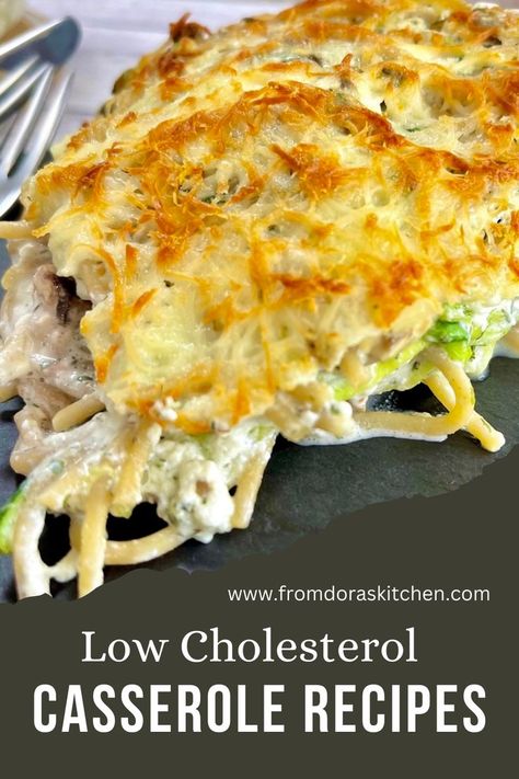 Finding tasty and low cholesterol recipes can be hard, but I have a recipe for you. My low cholesterol casserole recipe will charm you with the flavor, while not raising your cholesterol levels. Low cholesterol recipes can be tasty, and my vegetable casserole is one of them. Try my low cholesterol recipe, and enjoy a flavorsome meal. Low Cholesterol Recipes Dinner, Low Cholesterol Breakfast, Low Cholesterol Snacks, Heart Healthy Recipes Cholesterol, Cholesterol Friendly Recipes, Low Cholesterol Diet Plan, Low Fat Dinner Recipes, Air Fryer Recipes Chicken Breast, Whole Grain Pasta