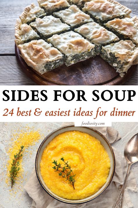 Side Dish Soups, Soup Dinner Side Dishes, What To Have With Soup For Dinner, Soup Night Ideas, Tomato Soup Side Dish, Side Dishes To Go With Soup, Healthy Soup Sides, Soup Menu Ideas, Sides To Go With Soup Dinners