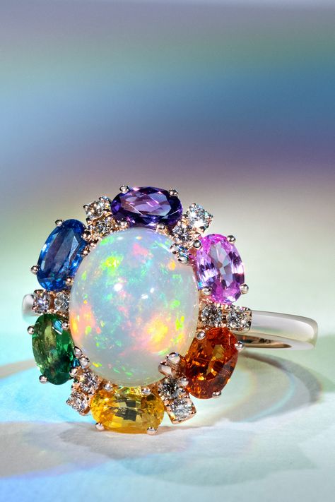 Indulge in a sweet treat with our Neapolitan Opals! 🌈 These mouthwatering gems boast a delectable blend of soft pink, creamy white, and rich chocolate hues. 🍦🍫 Satisfy your craving for unique and beautiful jewelry with our Neapolitan Opals by shopping here: #LeVian #NeapolitanOpals #SweetTreatForYourEyes #JewelryObsessed Opal Gemstone Ring, Luxury Multicolor Unique Opal Ring, Gemstone Ring, Opal Ring, Luxury Multi-stone Opal Ring For Women, Sapphire Jewelry Set, Luxury Elegant Opal Gemstones, Luxury Multi-stone Opal Ring Collectible, Luxury Multi-stone Opal Jewelry