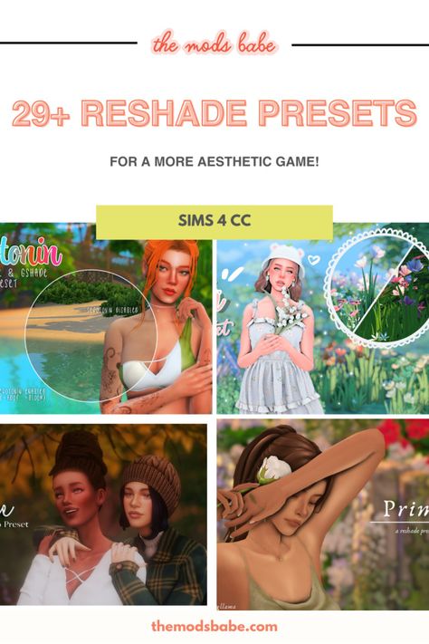 Sims 4 Reshade Preset Aesthetic, Ts4 Reshade, Sims 4 Reshade, Reshade Presets, Aesthetic Queen, Aesthetic Game, Sims 4 Gameplay, Sims 4 Cc Finds, Cc Finds