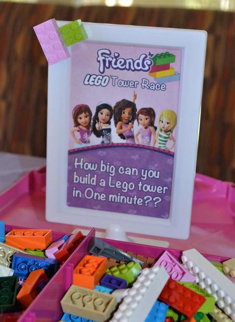 Lego Girls Birthday Party, Friends Birthday Party Ideas, Girls Lego Party, Lego Friends Birthday Party, Lego Party Decorations, Lego Friends Birthday, Lego Friends Party, Friends Lego, Friends Birthday Party