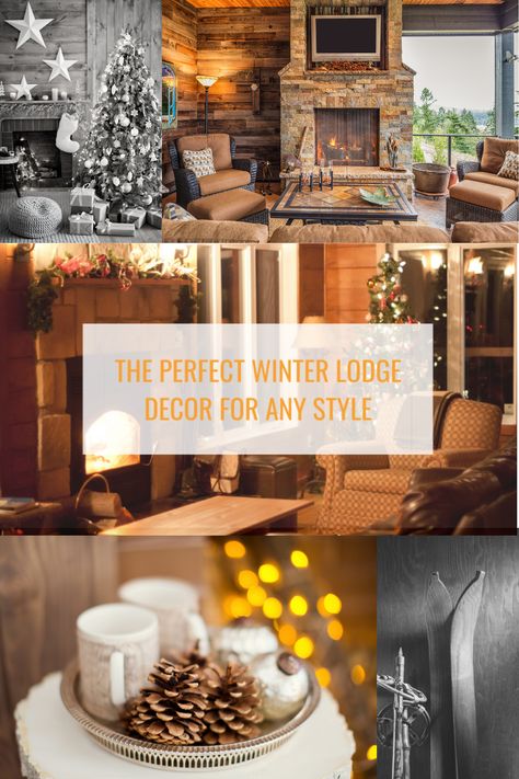 Lodges are truly versatile spaces. With the right decor, these winter getaways can be transformed to suit any taste and purpose. Discover some of our favorite lodge decor ideas, from cozy and traditional, to elegant and modern. Cozy Lodge Decor, Fall Lodge Decor, Backdoor Decor, Modern Lodge Living Room, Ski Lodge Living Room, Ski Lodge Christmas Decor, Modern Lodge Decor, Winter Lodge Decor, Winter Ski Lodge