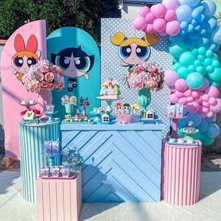 Powerpuff Girls Party, Powerpuff Girls Birthday, Skye Birthday Party, Bubble Birthday Parties, Power Puff Girl, Bubble Birthday, Girls Birthday Party Decorations, Girls Party Decorations, Girls Birthday Party Themes