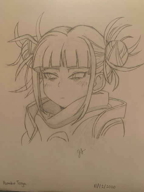 Toga Drawing Sketch, Toga Drawings Easy, Toga Himiko Drawing Easy, Toga Sketches, Toga Himiko Sketch, Himiko Toga Drawing, Toga Sketch, Toga Drawing, Mha Sketch