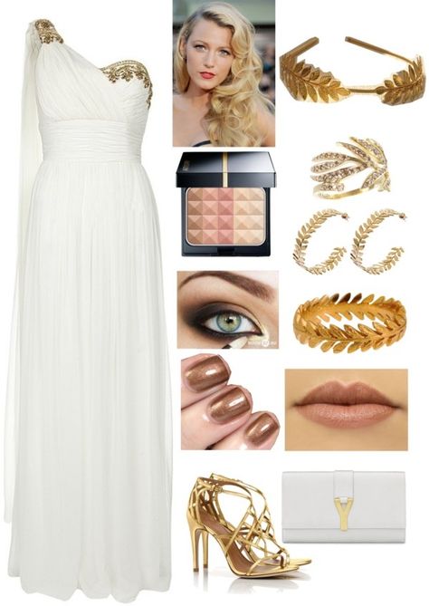 Greek Dress Outfit, Modern Goddess Outfit, Modern Greek Goddess Outfits, Greek Fashion Modern, Greek Mythology Costumes, Mythology Costumes, Greek Outfit, Goddess Party, Grecian Gown