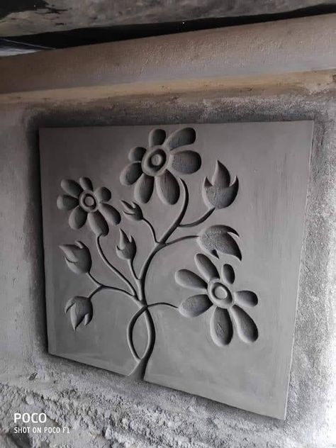 Different Types Of Art, House Front Wall Design, Cement Work, Wall Carvings, Front Wall Design, Cement Design, Small House Front Design, 3d Interior Design, House Design Pictures