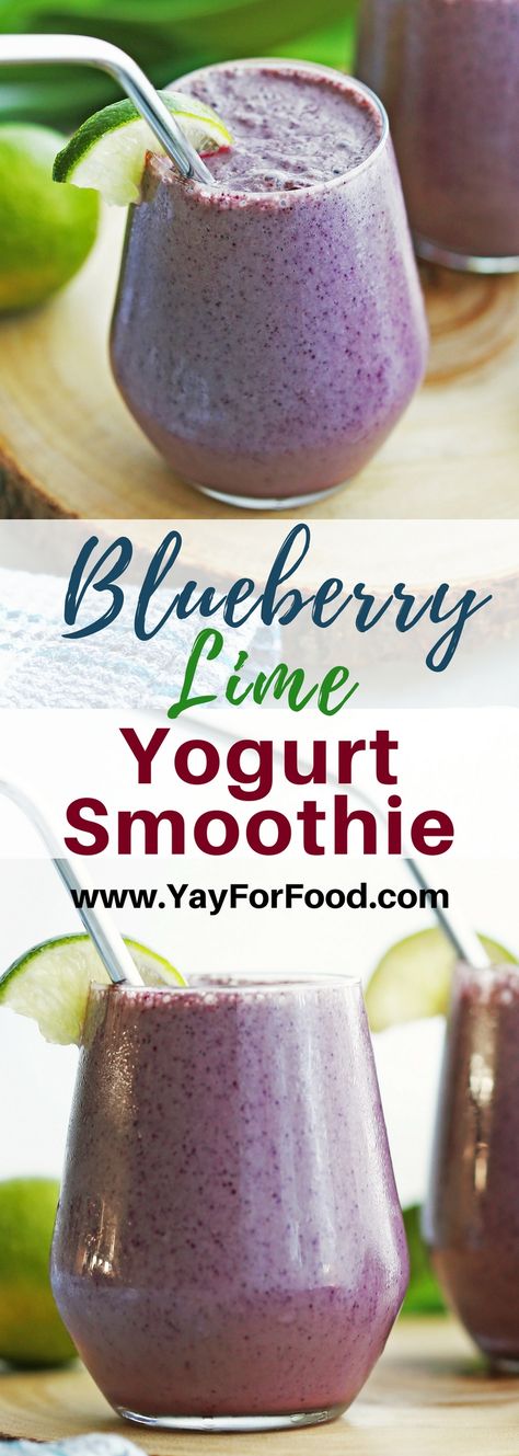 BLUEBERRY LIME YOGURT SMOOTHIES -Start your day with this healthy and delicious breakfast smoothie featuring #blueberries, #lime juice, and #spinach | #drinks | #breakfast | #breakfastrecipes | #yoghurt | #easyrecipes Drinks Breakfast, Lime Smoothie, Yummy Breakfast Smoothies, Spinach Smoothie Recipes, Yogurt Smoothies, Good Smoothies, Easy Smoothies, Post Surgery, Fruit Smoothie Recipes