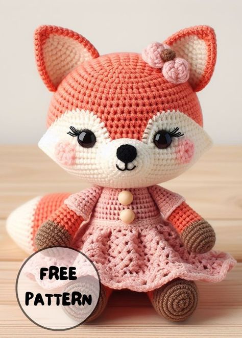 Crochet Amigurumi Fox, Free Crochet Fox Pattern Amigurumi, Fox Pattern Crochet, Free Crochet Fox Patterns, Amigurumi Fox Free Pattern, Crochet Fox Pattern Free Amigurumi, Crochet Animal Free Pattern, Animal Amigurumi Free Pattern, Fox Crochet Pattern Free