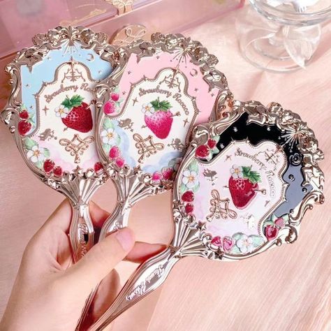 Flower Knows Strawberry Rococo, Strawberry Rococo, Flower Knows, Portable Mirror, Fire Flower, Mirror Makeup, Handheld Mirror, Makeup Game, Makeup Mirrors