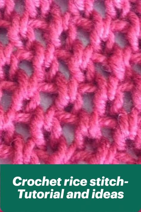 Crochet rice stitch. #crochet #crochetideas #crochettutorial #crochetricestich #crochetricestichideas #crochetricestichtutorial Crochet Rice Stitch, Rice Stitch, Stitch Crochet, Crochet Tutorial, Crochet Stitches, Free Crochet Pattern, Different Styles, Free Crochet, Knitted Scarf