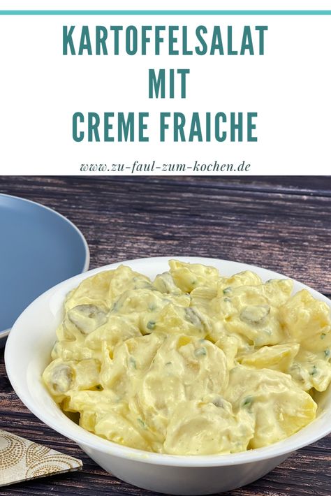 Heute habe ich euch einen köstlichen Kartoffelsalat mit Creme Fraiche mitgebracht. Food Garnishes, Lunch Meal Prep, Light Lunch, Creme Fraiche, Veggie Recipes, Christmas Food, Macaroni And Cheese, Salad Recipes, Meal Prep