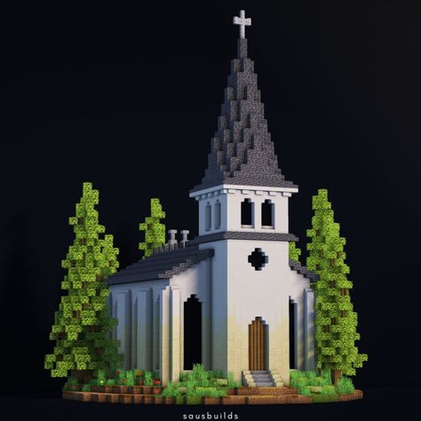 Saus (@sausbuilds) • Instagram-Fotos und -Videos Minecraft Chapel, Minecraft Fort, Minecraft Church, Minecraft Medieval Village, Minecraft Building Designs, Modern Minecraft Houses, Minecraft City Buildings, Minecraft House Plans, Minecraft Modern