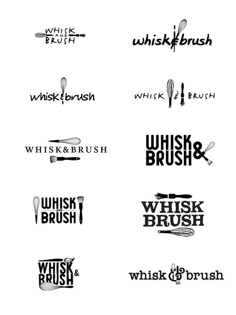 whisk&brush_logo_-01 Bakery Logo Inspiration, Whisk Logo, Brush Logo, Logo Inspiration Vintage, Modern Bakery, Whiskey Business, Vintage Bakery, Fun Logo, Bakery Logo