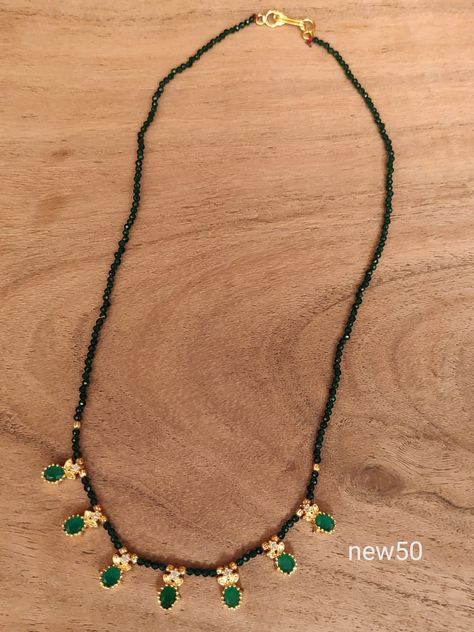 Black Beads/Nalla Pusalu - Indian Jewelry Designs Wedding Jewellery Indian, Short Mangalsutra, Antique Gold Earrings, Gold Bridal Necklace, Black Beads Mangalsutra Design, Jewellery Bridal, Jewellery Wedding, Gold Mangalsutra Designs, Pearl Necklace Designs