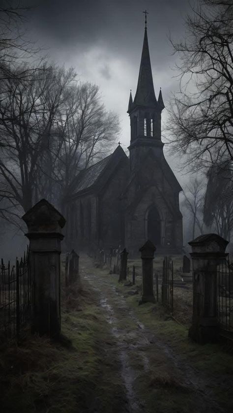 Gothic Mystery Aesthetic, Old Graveyard Aesthetic, Dark Cemetery Aesthetic, Dark Fantasy Buildings, Creepy Cathedral, Gothic Church Aesthetic, Dark Church Aesthetic, Halloween Dark Aesthetic, Cemetery Wallpaper