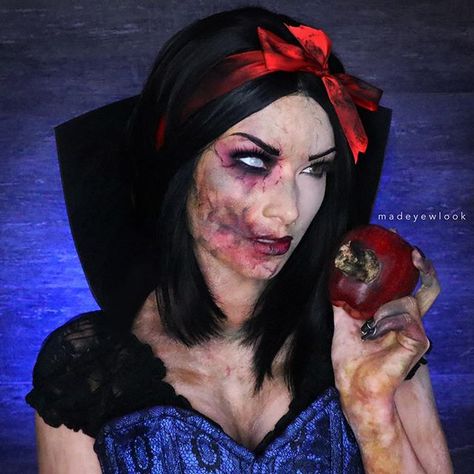 #Halloween #HalloweenMakeup #MakeupIdeas #HalloweenCostumes Creepy Fairy, Character Tutorial, Snow White Makeup, Halloween Makeup Look, Character Appearance, White Look, The Poison, Halloween Costumes Makeup, Halloween Makeup Looks