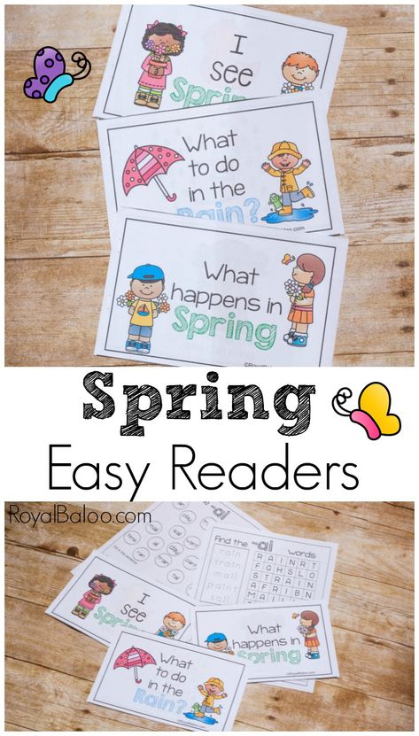 Fun and Simple Spring Easy Reader Printable Books - Royal Baloo Emergent Readers Free, Emergent Readers Kindergarten, Books Kindergarten, Lapbook Ideas, Easy Reader Books, Daycare Forms, Spring Kindergarten, Spring Classroom, Spring School