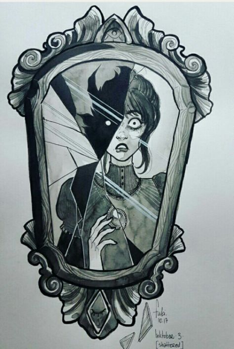 Mirror Drawings, Personaje Fantasy, Arte Doodle, 동화 삽화, Creepy Drawings, Seni 2d, Dark Art Drawings, Arte Inspo, Creepy Art