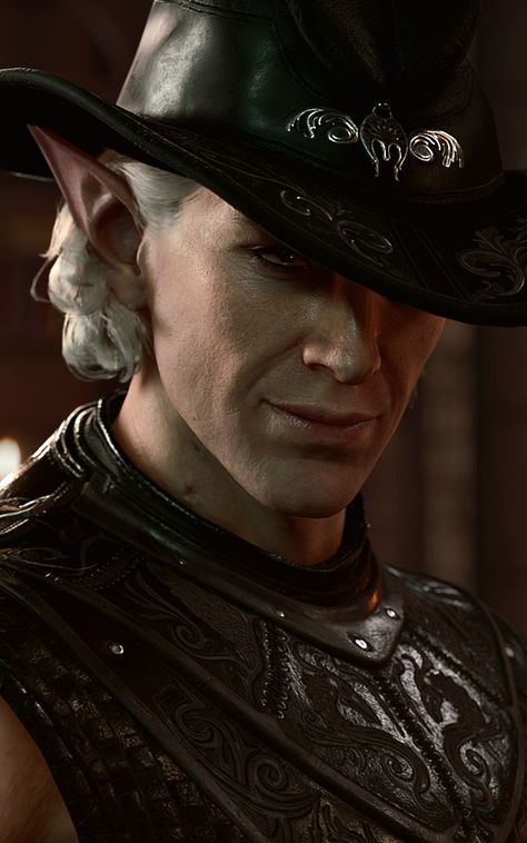 Astarion Cowboy Hat, Cowboy Astarion, Gamer Boy, Baldur's Gate, Ideal Man, I'm A Simp, Art Reference Poses, Gate, Fangirl