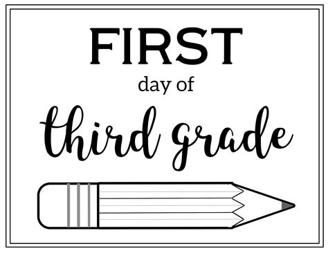 first-day-of-third-grade (2750×2125) High School First Day, First Day Of School Pictures, Paper Trail Design, Welcome To Kindergarten, First Week Of School Ideas, First Day Of Kindergarten, Welcome To School, First Day Of School Sign, School Template