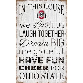 Ohio State Buckeyes Room, House Rules Sign, Washington State Cougars, West Virginia Mountaineer, Minnesota Wild, Fan Cave, In This House We, Jersey Devil, Calgary Flames