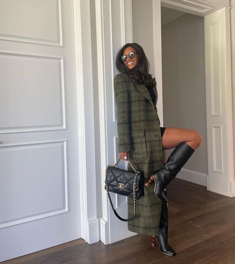 Kendra Bailey on Instagram: “💚🍀🌴🌿🌱🥝🥑🧩 Jacket and shoes @revolve” Designer Clothing Brands, Carrie Bradshaw, Military Jacket, Leather Pants, Clothing Brand, Trench Coat, Sweater Dress, Dresses For Work, Tops Designs