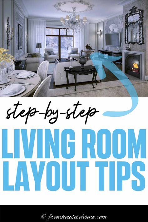 I have some serious living room furniture layout goals, so these living room furniture arrangement ideas with a TV, fireplace and sofas are coming in super handy. Definitely read these if you need help with your awkward living room layout with a fireplace in the corner. Who knew it was this easy to make your interior design look good? I'm so saving these home decor tips! Focal Point Living Room, Living Room Furniture Arrangement Ideas, Living Room With Large Windows, Furniture Arrangement Ideas, Contemporary Family Rooms, Room With Large Windows, Room Layout Design, Tv Fireplace, Arrange Furniture