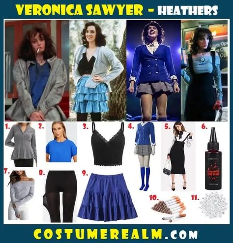 Dress Like Veronica Sawyer Veronica Heathers Costume, Veronica Sawyer Halloween Costume, Jd And Veronica Costume, Veronica Sawyer And Jd Costume, Heathers Veronica Outfit, Veronica Halloween Costumes, Veronica Sawyer Outfits Musical, Veronica Sawyer Outfits, Veronica Sawyer Costume