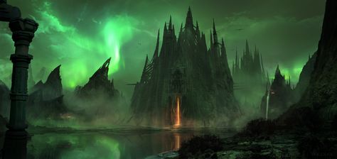 Necromancer's Lair, Volen CK | InPursuitOfArt on ArtStation at https://www.artstation.com/artwork/0LLwK Fairytale Locations, Dnd Scenery, Fantasy Locations, World Map Design, Fantasy Town, Anime Places, Fantasy Design, Fantasy Worlds, Photo Background Images Hd