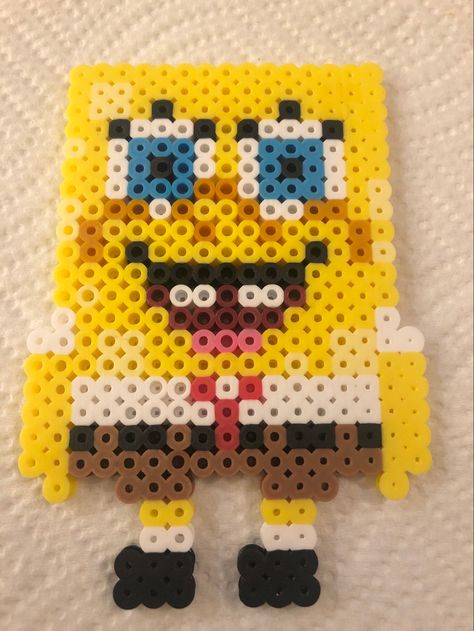 Spongebob Perler Bead Patterns, Pearler Bead Patterns Spongebob, Spongebob Fuse Beads, Spongebob Perler Beads, Perler Bobs Burgers, Perler Beads Simpsons, Doodle Bob Perler Beads, Hama Beads Design, Diy Perler Bead Crafts