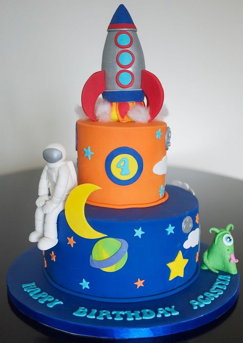 Rocket Ship Cakes, Rocket Cake, Planet Cake, Cake Templates, Custom Birthday Cakes, Outer Space Birthday, Space Birthday Party, Childrens Birthday Cakes, Space Birthday