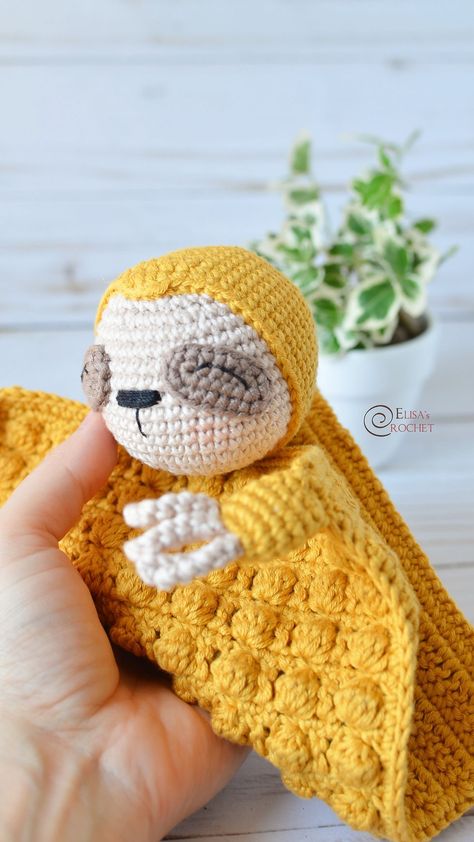 Security Blanket Crochet Pattern, Crochet Lovey Free Pattern, Crochet Security Blanket, Crochet Sloth, Crochet Baby Blanket Free Pattern, Lovey Pattern, Crochet Lovey, Crochet Toys Free, Crochet Frog