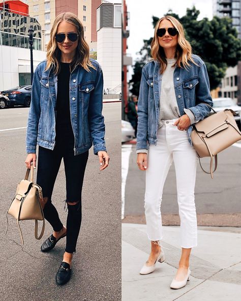 Dress Jean Jacket Outfit, Black Jeans Outfit Casual, White Denim Jacket Outfit, Blue Jean Jacket Outfits, Dress Jean Jacket, Jean Jacket Outfit, Outfits New Year, Fashionable Work Outfit, Jean Jacket Outfits